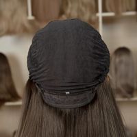 Perruque droite double épaisseur de qualité supérieure, perruque brune balayage en cheveux chinois vierges 100% sans couture