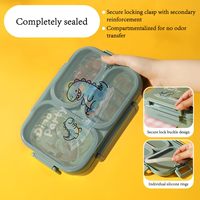 Boîte à lunch durable en acier inoxydable pour enfants et adultes, 25 oz, anti-fuite, conteneur de stockage alimentaire à trois compartiments