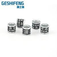 Geshifeng Bague colorée de 8mm à l'intérieur de 10.3mm de hauteur Bague aigle canari Anneaux de pigeon Bande de jambe de volaille Anneau de pied de poulet