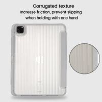 Étui pour iPad avec texture ondulée, origami, pour Pro 11 13 M4 Air M2 Air, coussin antichoc, coque magnétique avec support