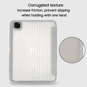Étui pour <span class=keywords><strong>iPad</strong></span> avec texture ondulée, origami, pour Pro 11 13 M4 <span class=keywords><strong>Air</strong></span> M2 <span class=keywords><strong>Air</strong></span>, coussin antichoc, coque magnétique avec support - Product Image 2
