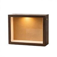 [Éclairage rechargeable à commande tactile] Cadre creux en panneau MDF pour boîtes de rangement et de présentation de figurines DIY, boîtes surprises et décors