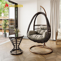 Mobilier de jardin extérieur moderne balançoire œuf chaise suspendue en aluminium chaise pour jardin patio balançoire