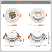 Kinglight Lampu Downlight Mini Modern untuk Plafon, Bahan PC, 5W LED Spotlight, IP20, CRI80, 3000-6500K, Bulat Persegi