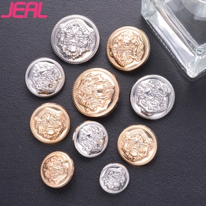 Tinh tế Kẽm hợp kim kim loại Shank nút phức tạp chạm khắc rồng phù điêu cho may mặc chỉnh trang - Product Image 1