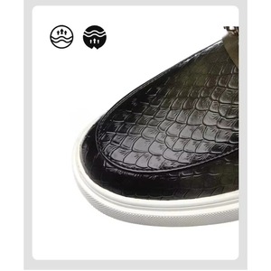 Mocassins plateforme pour hommes, décontractés et habillés, avec boucle mors de cheval, motif croco, semelle épaisse, à enfiler - Product Image 3