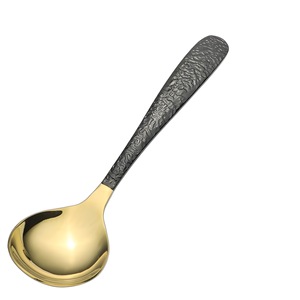 Cuchara de Acero Inoxidable con Diseño de Grietas de Hielo, Cuchara Ruyi en Oro, Oro Rosa y Negro, Pulida a Espejo, para Comer Sopa y Postre en el Hogar - Product Image 5