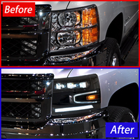 Ensemble de phares LED KGKB pour Chevrolet Silverado GMT900 2007-2013, lentille de projecteur améliorée, clignotant séquentiel, Plug & Play