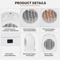 Radiateur Soufflant Incurvé Portable avec Thermostat, Chauffage d'Appoint en Tour, 3 Modes Chaud/Froid, 2000W, Contrôle Automatique, Ignifuge, CE ROHS ERP, Idéal Bureau