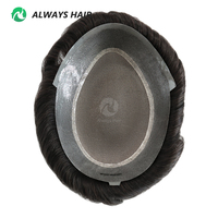 Prothèse capillaire pour hommes, base mono PU, cheveux humains indiens, densité 130%, faite à la main, nœuds durables, style libre, 9 tailles, 5x7-9x11, système capillaire