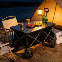 Chariot de camping pliable en métal Door Mate, chariot tout-terrain, capacité de charge de 200 kg, rangement étanche de 230 L, 95x101x58 cm