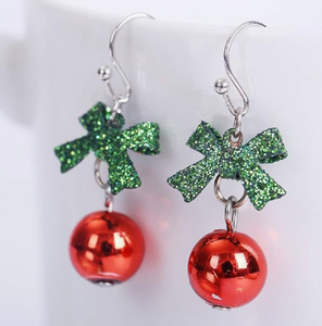 Stainless Steel Glitter Bow Bell Dangle <b>Hook</b> <b>Earrings</b> Women Christmas Atmosphere Party Decoration Holiday Gift Ear Jewelry - Product Image 4