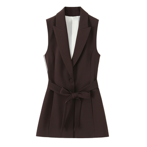 Nouveautés Automne 2025 Européennes et Américaines <span class=keywords><strong>Gilet</strong></span> <span class=keywords><strong>Long</strong></span> <span class=keywords><strong>Femme</strong></span> Écologique Coupe-Vent <span class=keywords><strong>avec</strong></span> Fermeture à <span class=keywords><strong>Ceinture</strong></span> - Product Image 1