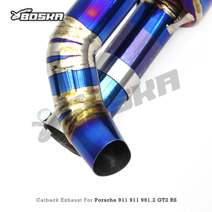 Tubos de Escape Catback de Ajuste Directo para Porsche 911 991.2 GT2 RS 3.8T 2018-2019, Tubos de Escape de Titanio, Silenciador Boska Racing - Product Image 5