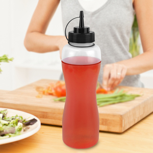 Oem ODM <span class=keywords><strong>1</strong></span> lít rõ ràng nhựa bóp nhà bếp cà chua nước sốt cà chua nước sốt gia vị lưu trữ chai container - Product Image 1