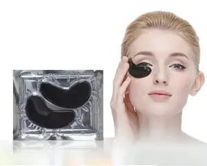 Groothandel oogmasker zwarte cirkels-Groothandel Zwart Collageen Eye Mask Verwijder Donkere Kringen Care Crystal Collageen Under Eye Patches