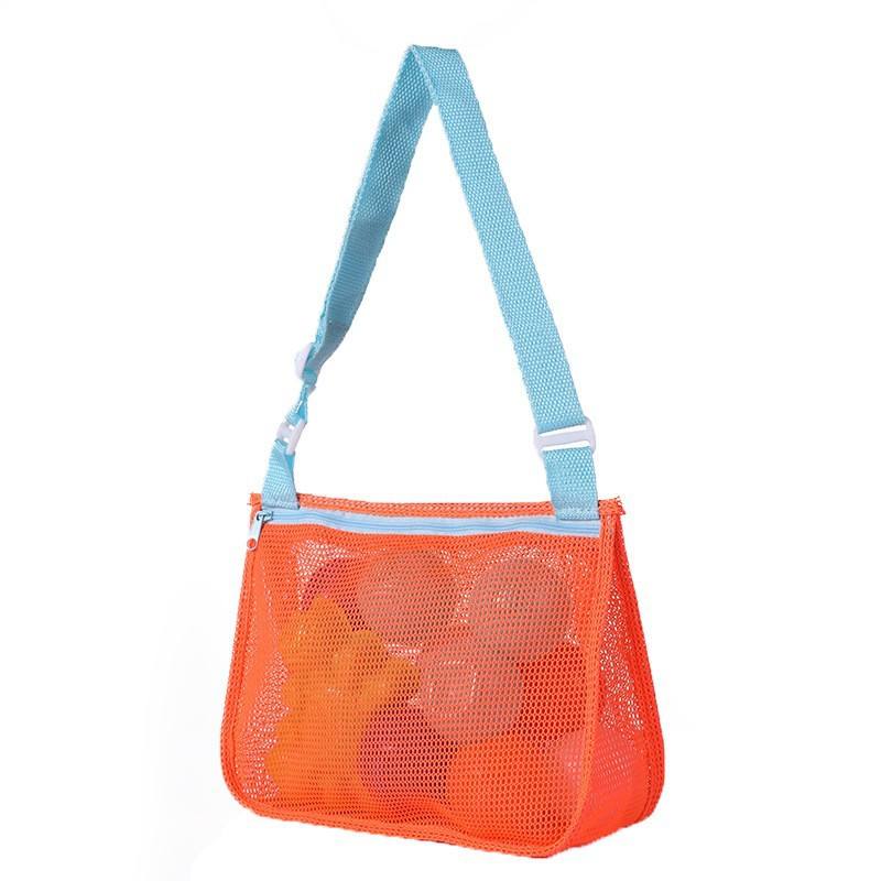 Sac à bandoulière en maille orange + lac bleu 20*24*7cm