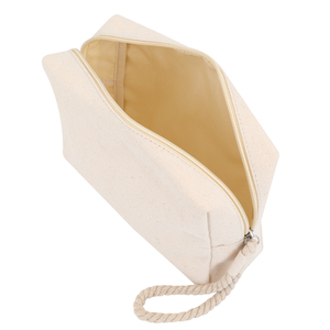 Toile <span class=keywords><strong>de</strong></span> haute qualité pour trousse <span class=keywords><strong>de</strong></span> toilette rectangulaire coton <span class=keywords><strong>cordon</strong></span> dragonne Durable fermeture à glissière Logo personnalisable <span class=keywords><strong>sac</strong></span> cosmétique - Product Image 4