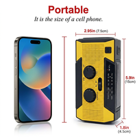 Wind up Solar Hand Crank 5000mAh Rechargeable Phone Charger Reading Light Portable Camping Off Grid Emergency Radio
