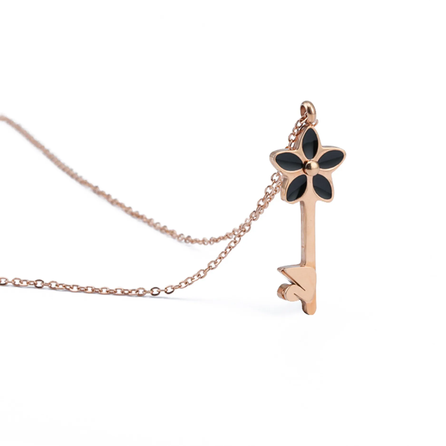 Французский дизайн из нержавеющей стали брелок с подвеской в виде лепестка ключицы ювелирные изделия Европейское винтажное ожерелье из цветов ожерелья для женщин