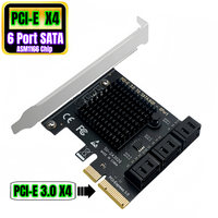 Tarjeta Controladora PCI Express X1 X4 a 6 Puertos Serial ATA SATA 3.0 ASM1166 PC 6Gbps 6 Puertos PCI-E a SATA III Tarjeta de Expansión