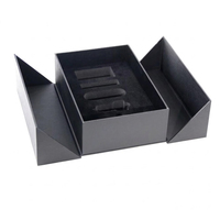 Emballage en boîte personnalisé avec fermeture magnétique à double porte finition en feuille d'or dorée rigide pour cadeau