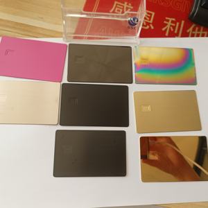 บัตรธุรกิจสแตนเลสแบบเรียบ ราคาแข่งขัน พร้อมแถบแม่เหล็ก RFID และ NFC  ขัดเงา สลักลายด้วยเลเซอร์  ผิวสีบรอนซ์ - Product Image 2