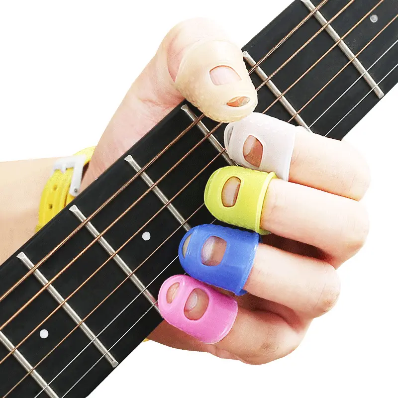 Guitar Finger Cover Silicone Left Hand Finger Silicone Protective Cover Beginners Practice String Finger Protection G07