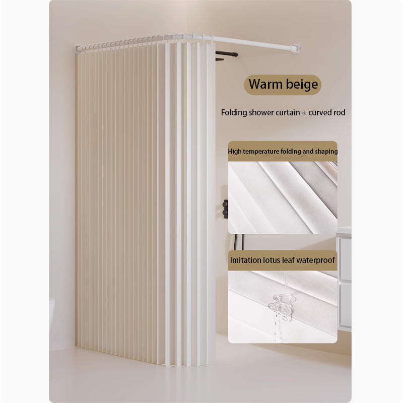 Blanc-rideau de douche + tringle à rideau