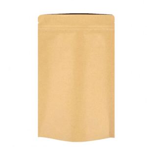 Sacs à fermeture éclair personnalisés imprimés 18x30cm en papier kraft recyclé, sachets alimentaires autoportants en aluminium, pack promotionnel - Product Image 3