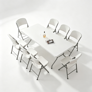 Mesas <span class=keywords><strong>de</strong></span> Banquete Plegables <span class=keywords><strong>de</strong></span> Plástico Redondas y Rectangulares Económicas con Cubierta <span class=keywords><strong>de</strong></span> Mantel para <span class=keywords><strong>Venta</strong></span>, Mesas y Sillas para Bodas - Product Image 4