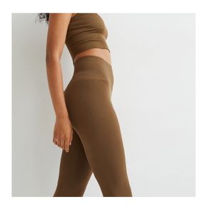 Mallas de Yoga de cintura alta para mujer, secado rápido, sin costuras, fruncidas, seda elástica suave, logotipo personalizado, transpirable para entrenamientos de verano/invierno - Product Image 4