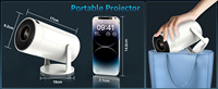 Projecteur intelligent HY300 4K Ultra HD Projection de téléphone Android avec accès BT5.0 et WIFI 6 YouTube et Netflix