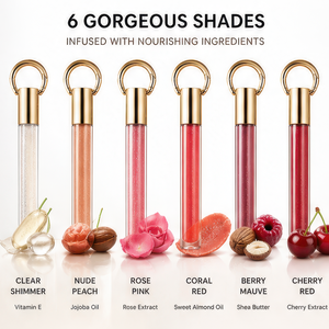 Rouge à lèvres repulpant effet miroir, nouveau style, 4 ml, avec boucle de suspension, aspect naturel, marque privée - Product Image 3