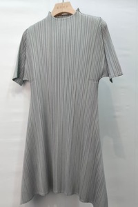 Tunique plissée Miyake à col montant et manches coude longues, style décontracté quotidien, vêtements occidentaux pour femmes, vente en gros en ligne - Product Image 5