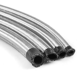 Tuyau de refroidissement de carburant haute pression en acier inoxydable tressé double couche et téflon de 1 mètre, AN4-AN10, pour véhicules, directement de l'usine - Product Image 1