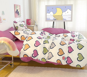 Nouveau design 3 pièces-ensemble <span class=keywords><strong>de</strong></span> <span class=keywords><strong>housse</strong></span> <span class=keywords><strong>de</strong></span> <span class=keywords><strong>couette</strong></span> avec des housses <span class=keywords><strong>de</strong></span> <span class=keywords><strong>couette</strong></span> à motifs d'<span class=keywords><strong>animaux</strong></span>/dessins animés/cœurs pour le lit - Product Image 5