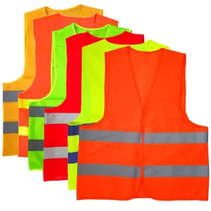 100% polyester safety vest with reflective High Visibility High Quality Yellow Reflective Safety Vest