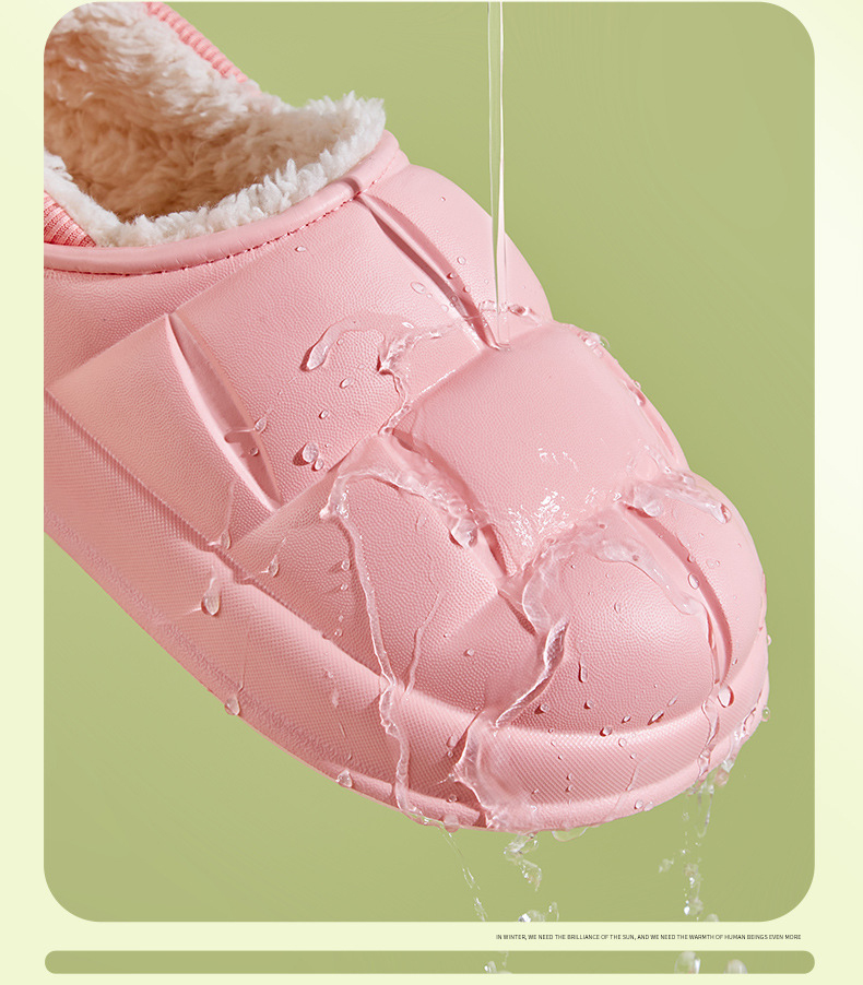 Winter Furry Slippers Women Men Warm Soft Thick Sole Plush Slippers Cotton Shoes