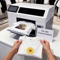 Imprimante DTG intelligente H5 à commande web pour impression sur t-shirts sur site, imprimante numérique à plat A3 directe sur vêtement