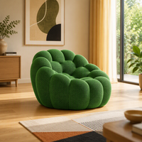 Canapé inclinable rembourré écologique, style Chesterfield moderne, forme bulle, canapé à compression, une ou deux places