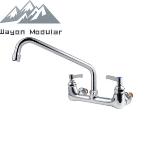 Rubinetto da cucina Wayon a parete, colore argento, con doppia maniglia, per lavello commerciale - Product Image 5