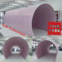 Stand d'exposition modulaire de 4 m, structure en aluminium, tunnel en tissu tendu, installation portable pour exposition