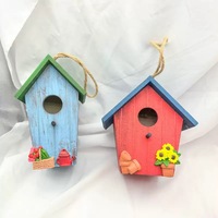 Ornements suspendus artisanaux en bois, Nids d'oiseaux en bois massif pour jardin, Décorations suspendues pour fêtes, Maisons pour oiseaux, Nids d'oiseaux