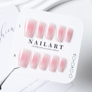 26 <span class=keywords><strong>Uñas</strong></span> Postizas <span class=keywords><strong>de</strong></span> Primavera-Verano, Estilo Francés, Sencillas, Exquisitas, con Degradado en Tonos Rosados, Diseño Ojo <span class=keywords><strong>de</strong></span> Gato, Desmontables, Tipo Almendra - Product Image 4