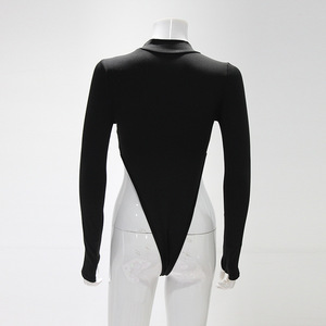 Body Sexy da <span class=keywords><strong>Donna</strong></span> con Cut-Out, Manica Lunga, Vestibilità Slim, Scollo a O, Top Corto - Product Image 6