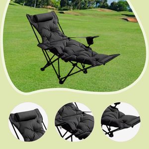 Modern Customizable Folding Recliner Lunch Rest <b>Bed</b> Four-gear Arm Thickened Metal Legs Free Installation Outdoor Beach Chair - Product Image 4