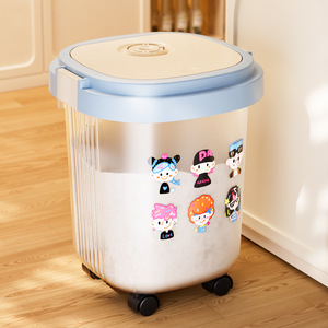 Transparent Flip Top <b>Rice</b> <b>Container</b> 20 Catties Airtight Moisture Proof Kitchen Storage Box For Grains And <b>Rice</b> - Product Image 3