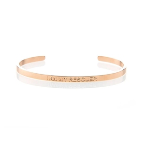 Mulheres Homens Afirmação Jóias EU SOU Feliz Amado Digno o Suficiente Cuff Bangle Citação Personalizada Rose Gold Black Silver Steel Bracelet - Product Image 4
