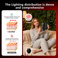 Masque facial LED rechargeable ILUXRED 630nm 850nm, thérapie par lumière rouge, infrarouge proche, silicone, pour usage personnel à domicile